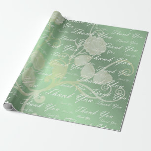 groen, goud, zilver, dank + jou, bloemen, bloem, cadeaupapier