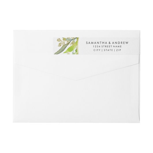 Groen & Goudblad Ingelijste Waterverf Bruiloft (Achterkant)