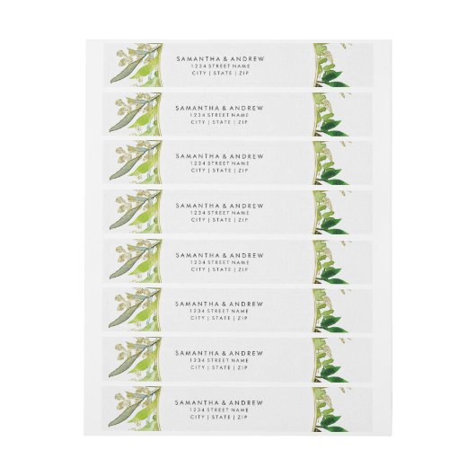 Groen & Goudblad Ingelijste Waterverf Bruiloft (Vel)