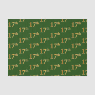 Groen, Gouden 17de (Zeventiende) Gebeurtenis Faux Tissuepapier