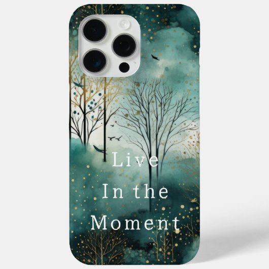 Groen Gouden Bomen met Vogels Kerst Case-Mate iPhone Case (Achterkant)