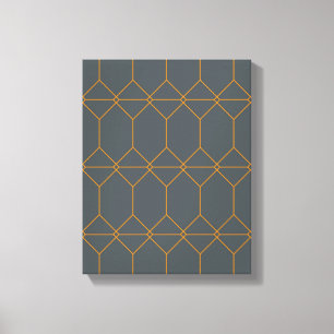 Groen, gouden, eenvoudig, retro, elegante illustra canvas afdruk