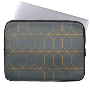 Groen, gouden, eenvoudig, retro, elegante illustra laptop sleeve