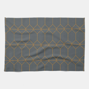 Groen, gouden, eenvoudig, retro, elegante illustra theedoek