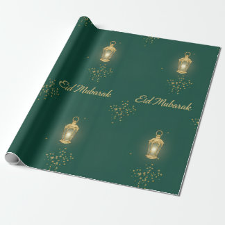 Groen/Gouden Eid-cadeauverpakkings papier