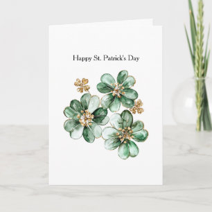 Groen Gouden Glitter Klaver St. Patrick's Day Kaart