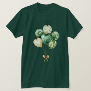 Groen Gouden Klaver Viering Ballonnen T-shirt