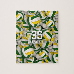 groen gouden team kleuren meisjes volleybal legpuzzel