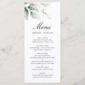 groen gouden tuin bladeren botanische bruiloft menu (Voorkant)