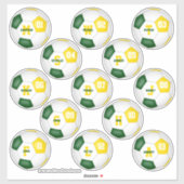 groen gouden voetbal 13 individueel gepersonalisee sticker (Vel)