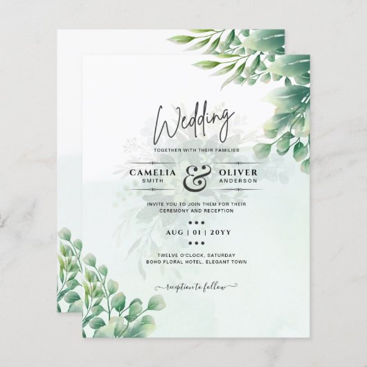 Groen Goudeucalyptus TROUW QR CODE Modern (Voorkant / Achterkant)