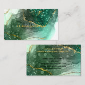 Groen goudmarmer Agate Monogram iinitial geode Visitekaartje (Voorkant / Achterkant)