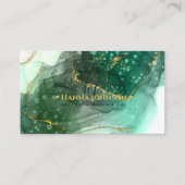 Groen goudmarmer Agate Monogram iinitial geode Visitekaartje (Voorkant)