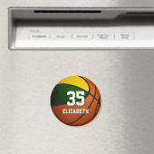 groen goudteam kleuren basketbalschool magneet (Insitu (Vaatwasser))