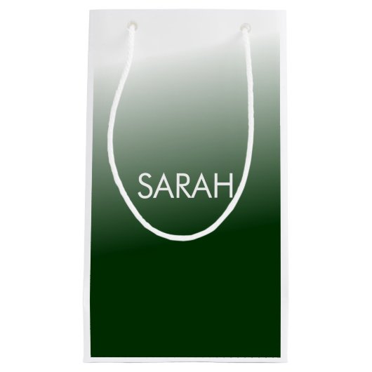 Groen gradiëntmonogram klein cadeauzakje (Voorkant)