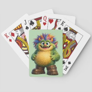 Groen Grappig Monster Pokerkaarten