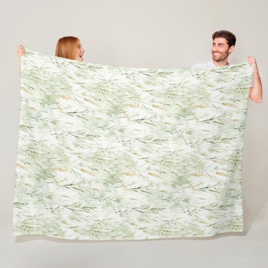 Groen Gras Fleece Deken (In situ)