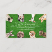 Groen gras Kute Small Size Hogs Pet Sitter Visitekaartje (Achterkant)