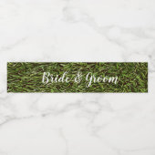 Groen gras met naam op het gras waterfles etiket (Enkel label)