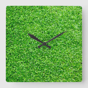 Groen gras vierkante klok
