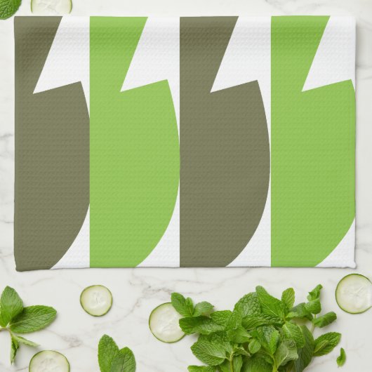 Groen Grijs Abstract Modern Patroon Theedoek (Gevouwen)