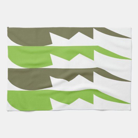 Groen Grijs Abstract Modern Patroon Theedoek (Horizontaal)