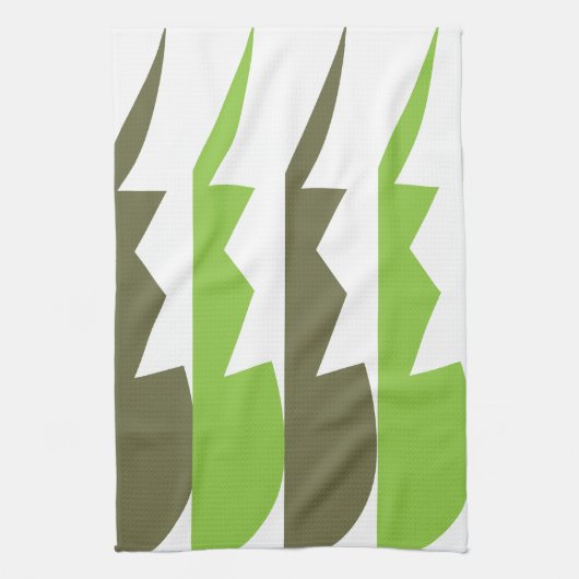 Groen Grijs Abstract Modern Patroon Theedoek (Verticaal)