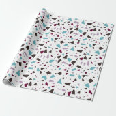 Groen grijs Abstract Terrazzo mosaic Stone Pattern Cadeaupapier (Uitgerold)
