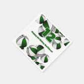 Groen Grijs Basketballen Meisjes Jongens Sportfees Servet (Hoek)