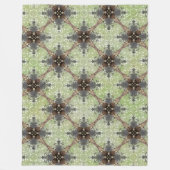 Groen, grijs, Bronze, wit  bloempatroon Fleece Deken (Voorkant)