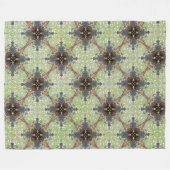 Groen, grijs, Bronze, wit  bloempatroon Fleece Deken (Voorkant (Horizontaal))