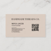 Groen Grijs Checkerboard Patroon QR Code Handgemaa Visitekaartje (Achterkant)