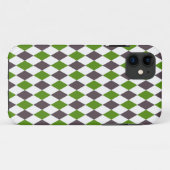 Groen grijs diamantmozaïekpatroon Case-Mate iPhone case (Achterkant (horizontaal))