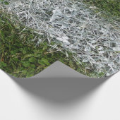 Groen grijs- en witschildersportveld cadeaupapier (Hoek)