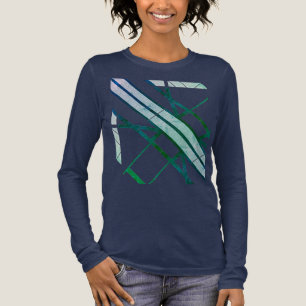 Groen Grijs Geblokt Geometrisch Diagonaal MCM-Uite Tri-Blend Shirt