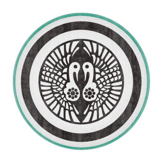 Groen Grijs Ikko Ikki Japan Mon Oriental Snijplank (Voorkant)