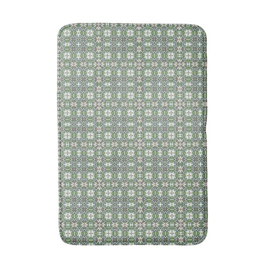 Groen & Grijs Modern Keltisch Patroon Badmat (Voorkant Verticaal)