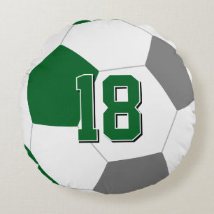 groen grijs of ELKE teamkleuren kinder voetbal Rond Kussen