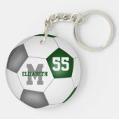groen grijs schoolteam kleuren jongens voetbal sleutelhanger (Achterkant)
