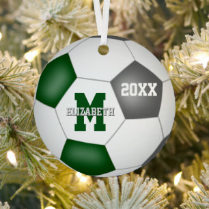 groen grijs team geestesmeisjes houden van voetbal metalen ornament
