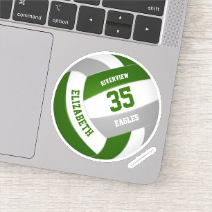 groen grijs team kleuren meisjes volleybal sticker