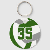 Groen grijs volleybal team kleuren sleutelhanger (Voorkant)