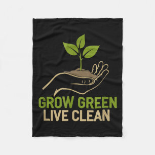 Groen groeien, schoon leven, natuur liefhebber aar fleece deken