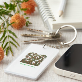 Groen groeien, schoon leven sleutelhanger