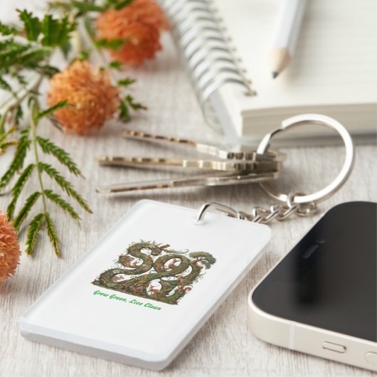 Groen groeien, schoon leven sleutelhanger (Voorkant Rechts)