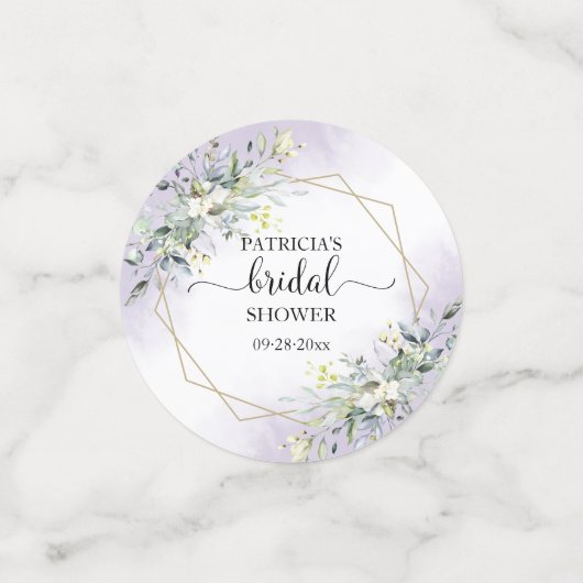 Groen Groen Waterverf Paars Bruidsdouche Confetti (Kleine voorkant)