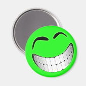 Groen groot grijns gezicht magneet (Voorkant / Achterkant)
