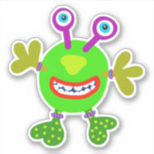 Groen groothoekachtig beestje 4 x 4 sticker (Voorkant)