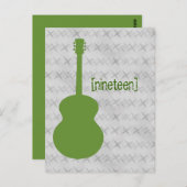 Groen Guitar Grunge Table Briefkaart (Voorkant / Achterkant)