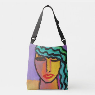 Groen Haar Abstracte Kunst Crossbody Tas